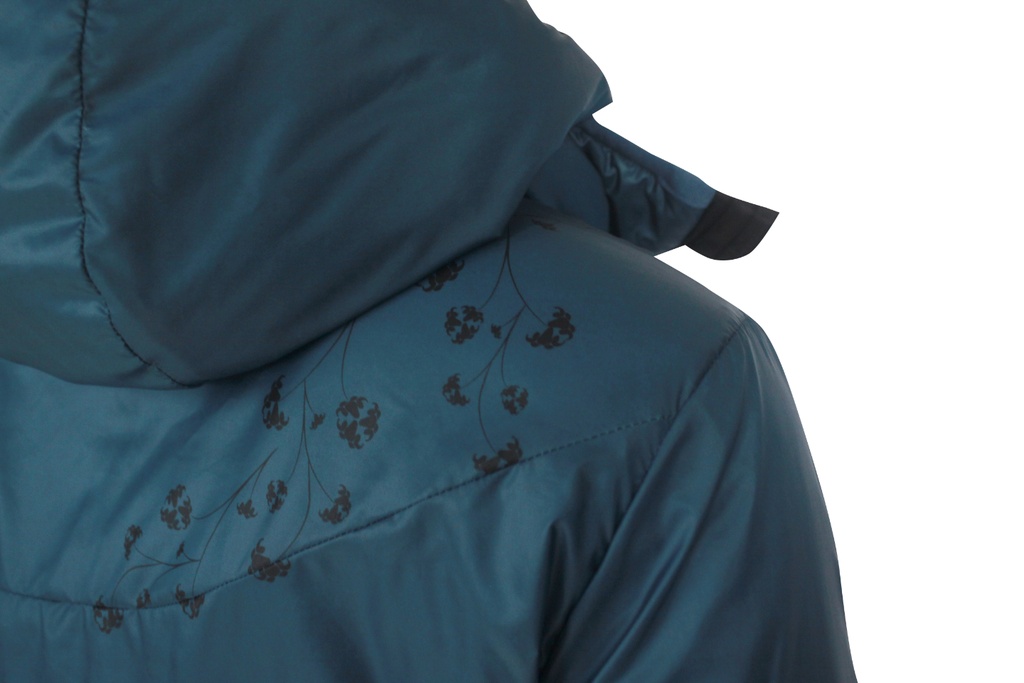 Refreshful SilkWool Jacket Women Flower Reverse
