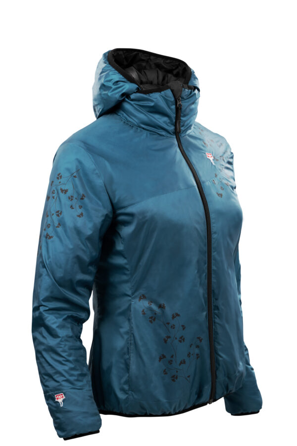 Refreshful SilkWool Jacket Women Flower Reverse